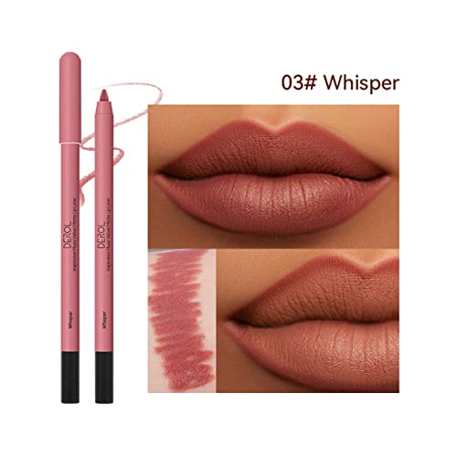 Kissio Lip Liner,Creamy Lip Liner Pencil,Long Lasting Lip Liner With Sharpener,Matte Finish,Smooth And Soft,Non-Dry,Easy To Use,Cruelty Free,0.02 Oz(03#Whisper) #TOP1