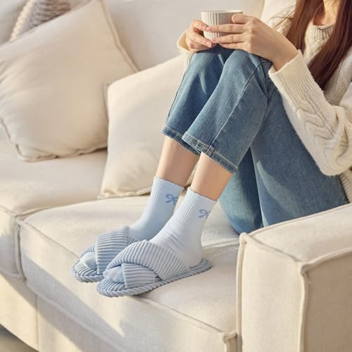 Image of GOEWY Slippers for Women Memory Foam House Bedroom Corduroy Crossbands Open Toe Slides Sandals Shoes Comfy Trendy Gift for womens Anti-Skid sole