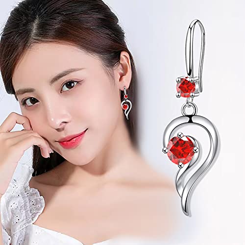 Womens Earrings Dangling Fashion Earrings Stainless Steel Round Earrings Women Creative Earrings Girls (1-Red, One Size) #TOP4