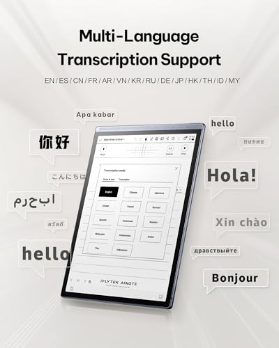 AINOTE Air 2 Bundle - Black Folio Case, 8.2-inch AI Note-Taking Tablet Writing Paper Tablets, Digital Notebook with Pen, Voice-to-Text Transcription, Multi-Languages Chatgpt Support
