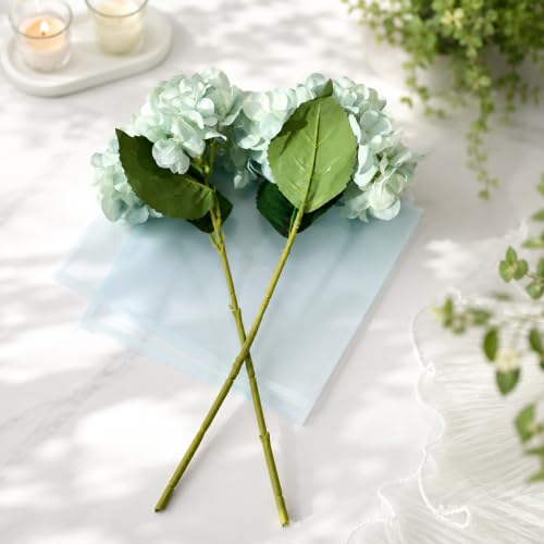 Image of Art Street Artificial Blue Hydrangea Flower Stick for Vases| Faux Flowers| Ideal for Home Decor |Items for Living Room |Christmas Day, New Year Decor| 6 Head Flower|Size: 18 Inch (Set of 2)