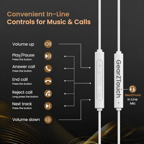 Image of C-SonyC TypeC Wired Earphone with Powerful HD Mic for Clear Sound, Deep Bass Sound, HD Calling, in-Line Volume Control & Noise Cancellation Compatible with only TypeC Jack in Mobiles- White
