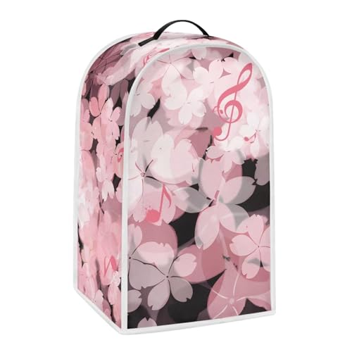 Image of Talayituse Music Note Cherry Blossom Print Blender Dust Cover, Fingerprint Protection Cover for Stand Mixer or Coffee Machine, Home Kitchen Appliance Covers for Stain Dust Resistant Supplies
