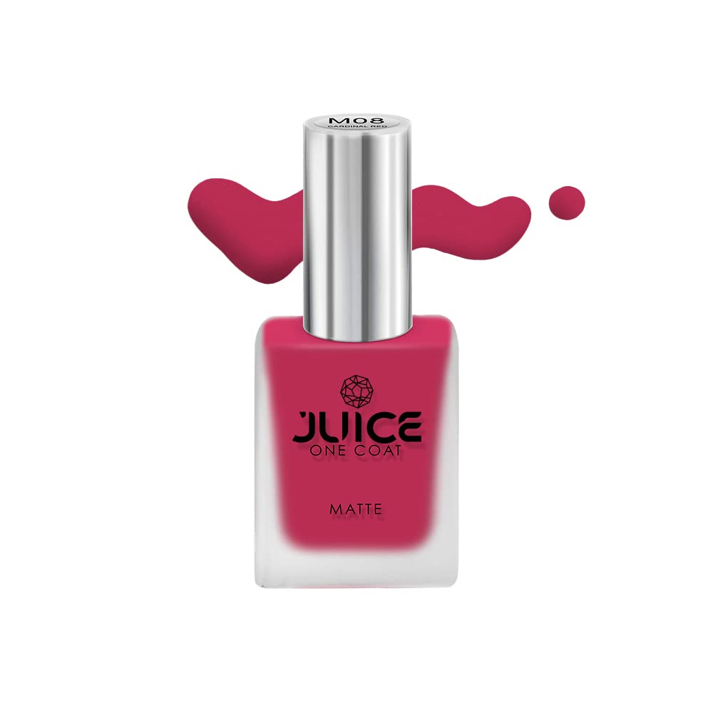 JUICE Quick-dry, Nail Paint, Long Lasting, Chip Resistant, High Gloss, F&D APPROVED COLORS & PIGMENTS, One Coat CARDINAL RED - M08-image-31