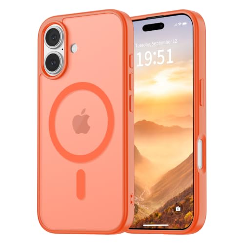 Coque iPhone 16 Plus orange vnnink mate pour vos aventures et le bureau