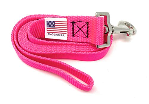 Standard Length Nylon Leash (6 Foot, Hot Pink)