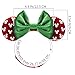 JIAHANG Christmas Velvet Mouse Ear Elastic Headband with Beadings Pearls, Adjustable Hair Bow Hairband Fashion Headwear for Baby Girls Infant Toddlers