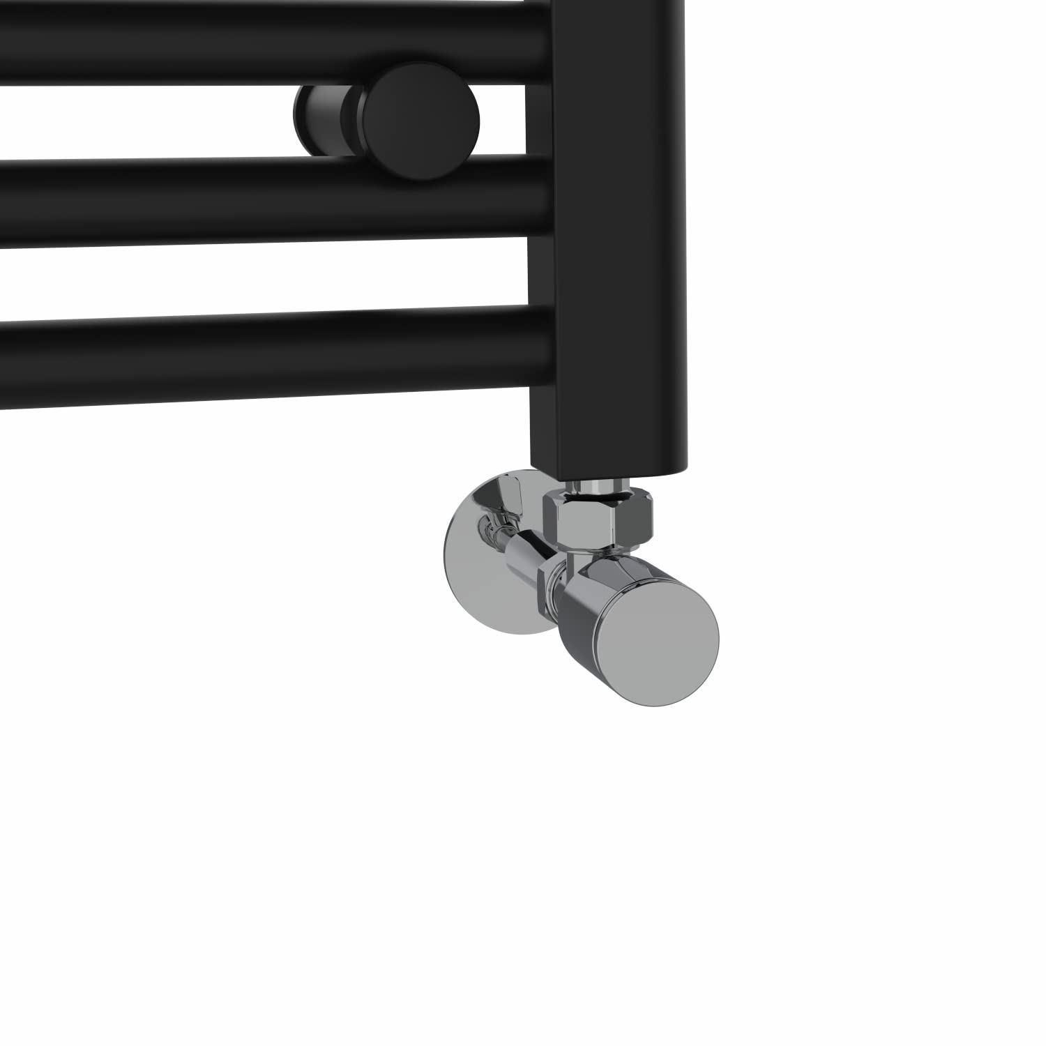 NRG Radiador de baño de diseño recto con toallero, 800 × 300 mm, color negro