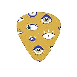 Lot de 12 médiators de guitare avec œil abstrait et symbole graffiti jaune pour guitare électrique basse acoustique Cadeau idéal pour les amateurs de guitare acoustique - Les Beatles, Paul McCartney, John Lennon, RIngo Starr, George Harrison