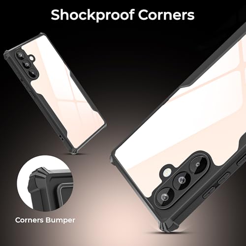 Image of A rtistque Shockproof Crystal Clear Back Cover Case for Samsung Galaxy M16 5G / F16 5G | 360 Degree Protection | Protective Design | Transparent Cover for Samsung M16 / F16 (PC & TPU, Black)