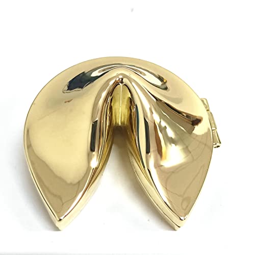 XGATML Ruchen Folsom Metal Fortune Cookie Box Charm Gold Color Free Size Fro Gifts and Souvenirs