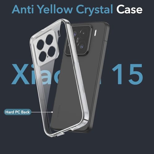 Image of Jkobi Lifetime Anti-Yellow Clear Back Cover Case for Xiaomi 15 (Sleek Hard Crystal | Shockproof and Camera Protection)