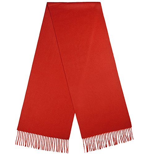 Women's 100% Pure Cashmere Scarf, Solids, Plaids, Soft Cashmere Scarfs for Women and Men, Gift Box (Solid Red)4