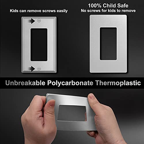 [10 Pack] Bestten Dimmer Wall Light Switch With Wallplates, Single Pole Or 3-Way, Compatible With Dimmable Led, Cfl, Incandescent And Halogen Bulb, 120Vac, Silver, Ul Listed #TOP5