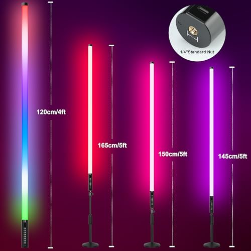 TAOXIRGB DJ Tube Lights with Stand 4ft 5000mah Rechargeable RGB Light Bar Synchronous Working LED Video Light Stick Photo Booth Disco Stage Wedding Event Decorative Lighting 4 Pack - Image 8