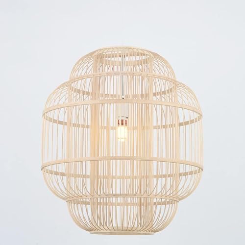 Suspension en bambou tricotée main, le luminaire d'exception E27