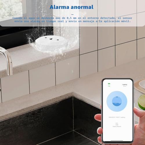 Miniatura 6 de Haozee Detector De Fugas De Agua, Sensor De Detección De Agua Zigbee Para El Hogar, Alarma De Agua Alimentada Por Batería, Se Requiere Hub Zigbee, Soporte Para Home Assistant, Zigbee2mqtt