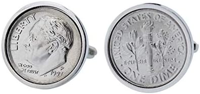 Worldcoincufflinks Cufflinks Rhodium plated 23rd Birthday US 1997 Genuine Coin Cufflinks