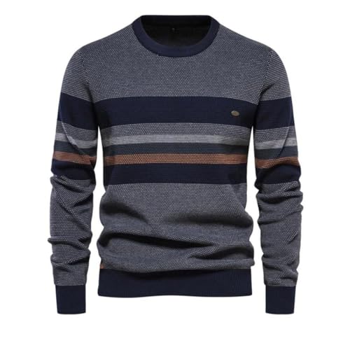 Men Patchwork Cotton Pullover Sweater Warm Knitted Top Casual Outfit for Office or Home2
