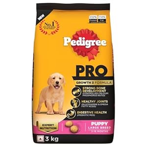 Pedigree Pro Puppy, Large Breed (3-18 Months) Dry Dog Food, 3 Kg Pack, Chicken
