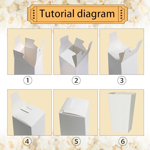 Image of 36 Pcs White Popcorn Boxes 2 x 4.5 x 2.7 inch Mini Popcorn Bags Mini Cardboard Boxes