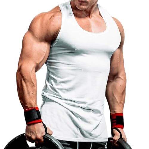 Camiseta regata masculina, cor sólida, gola redonda, para treino, secagem rápida, esportiva, emagrec