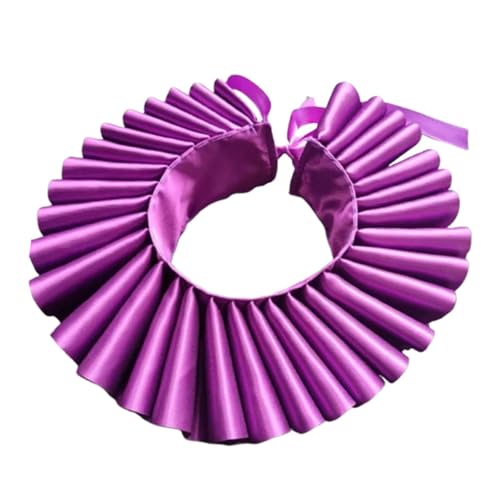 Fake Collar Detachable Ruffled Neck Collar for Photo Props Fancy Dress Costume Accessory- Purple