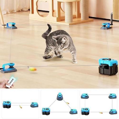 Roue de course pour chat d'intérieur avec tapis roulant d'exercice interactif réglable - 7
