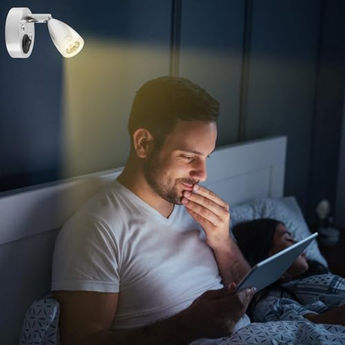2 Stück 12V LED Spot Leselicht, Warmweiß 3000K Leselampe Wohnmobil Wohnwagen Lampe, 3W Wohnmobil Innenbeleuchtung mit Einstellbarer Schalter LED Lampe Wohnmobil für Camper Reisemobil Caravan Boat
