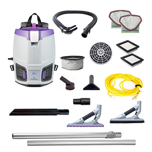 Image of ProTeam GoFit 3 Commercial Backpack Vacuum with ProBlade Hard Surface & Carpet Tool Kit, 3 qt, Corded