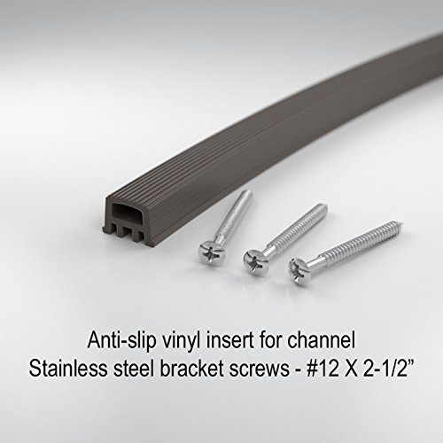 Promenaid 12 Ft. Handrail - Complete Indoor/Outdoor Hand Rail Kit For Steps - Satin Black Anodized Aluminum With 6 Satin Black Wall Brackets + Flush Endcaps, 1.6" Round #TOP4