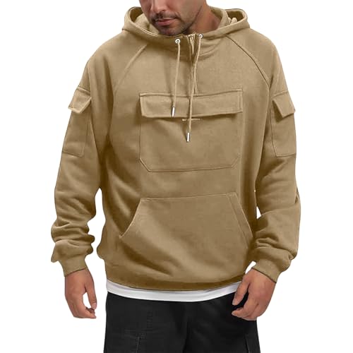 Mens Hoodie Zip Up Outdoor Fishing Athletic Clothing Tactical Cargo Hoodie with Pocket Hunting4