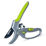 Davaon Profi 2-in-1 Gartenschere mit Ratschen- und Einzelschnittmodus, Amboss Gartenschere für 5-Fache Schnittkraft, Premium Gartenwerkzeug für Stutzarbeiten