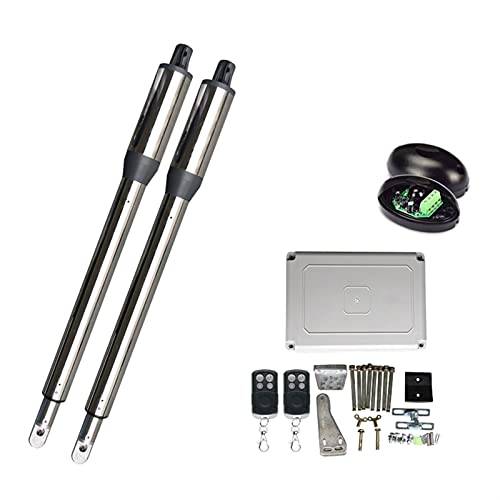 Abridor automático de puerta oscilante de 300 kg con control remoto, bloqueo eléctrico, luz de advertencia, control de acceso del motor (B)