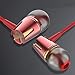 Earbuds, in-Ear Headphones Earphones with 3.5mm Jack Heavy bass Earphone Call with Mic Stereo Earbud Metal Headphones YENIE (Red and Black 2 Pairs)