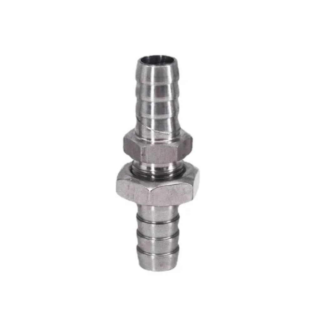 Conectores Adaptador, 2,5 3 4 5 6 8 10 12 13 14 16 19 20 25 32mm espiga for manguera igual reducción 304 conector de montaje de tubería de cola de manguera de mamparo de acero inoxidable(22mm)