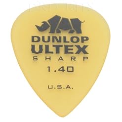 Dunlop 427P2 Ultex Sharp Lot de 12 médiators/plectres – 1,40 mm dans une boîte de rangement pratique - Les Beatles, Paul McCartney, John Lennon, RIngo Starr, George Harrison