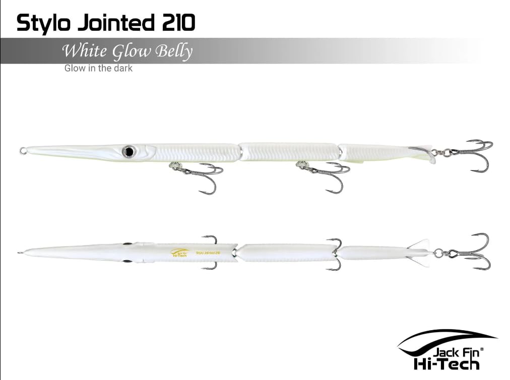 Artificiel Jack Fin Stylo articulé 210 couleur White Glow Belly by Marlin Blue, de Montanari Marco à Porto Corsini