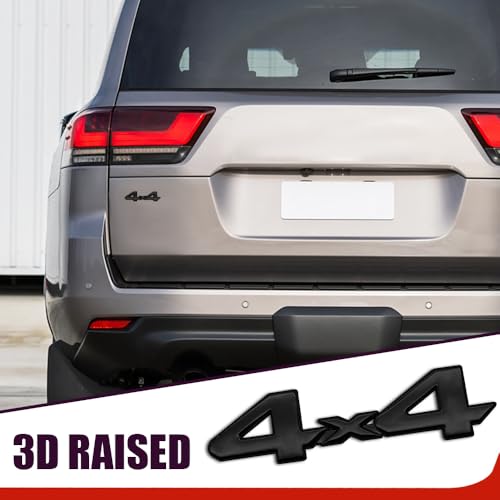 Image of Universal 4X4 Emblem Badge 3D Logo, 3D Chrome Badge Decal Sticker, Full Coverage Adhesive Replacement, Car Exterior Accessories 4x4 Emblem Sticker Compatible with Toyota 4Run Tac Tun SUV Truck Pickup