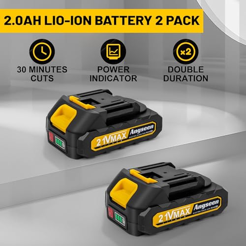Batterie 21V De Rechange Pour Mini Tronçonneuse Sans Fil Angseen - Compatible 15,2 Cm - Autonomie Portable