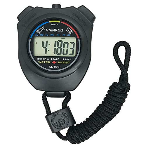 Chronomètre Sport Numérique Grand écran - Précision 1/100s, Alarme, Calendrier, étanche, Avec Lanière Cou 119cm