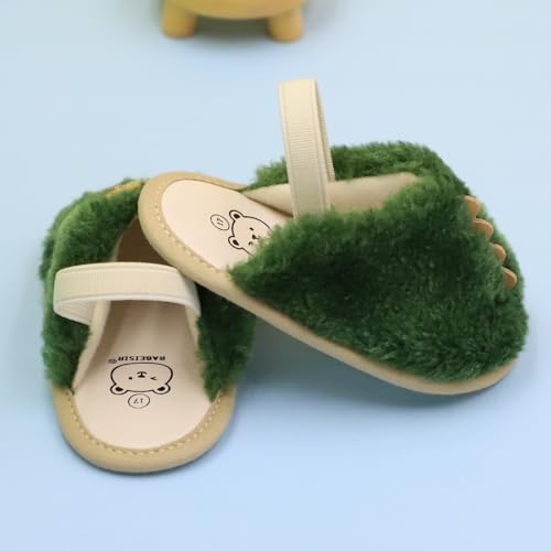 Soft Plush Lightweight House Baby Slippers for First Walking,Non Slip Dinosaur Slippers Baby Shoes for Indoor3