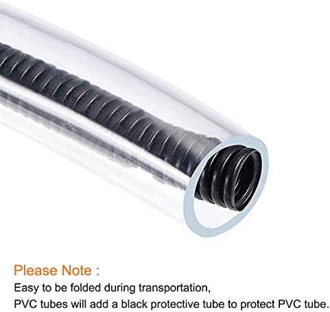 sourcing map PVC Clear Vinyl Tubing, Plastic Flexible Water Pipe 25mm(1") ID x 30mm OD 2m