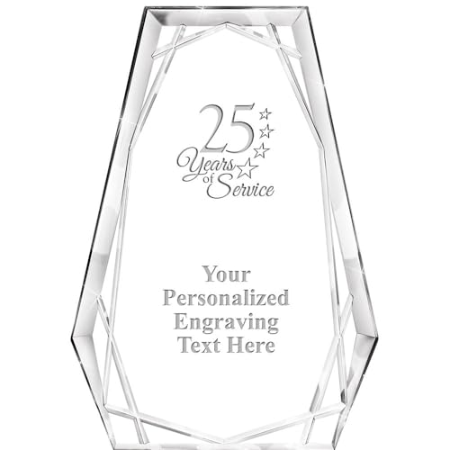 Crown Awards Personalized 7" Engraved 25 Years of Service Hera Pyramid Acrylic Award