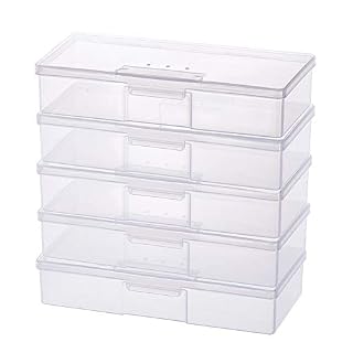 BENECREAT 5 Pack Grandes Boîtes de Rangement Rectangulaires en Plastique 19×7.8x4cm avec Évent, pour Saint-Valentin Rangement D’outils en Vinyle, Accessoires D’artisanat et de Bureau - Les Beatles, Paul McCartney, John Lennon, RIngo Starr, George Harrison