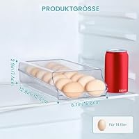 Vtopmart Eierhalter für Kühlschrank, 14 Eier Eierbox mit Deckel, Organizer – Ansicht 2