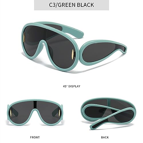 Nuevo 2025 Gafas de Sol Punk para Mujeres y Hombres Hip Hop Gafas de Sol de una Pieza UV400 Gafas