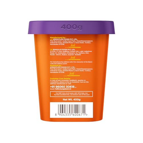 Image of Yogabar 100% Pure Peanut Butter | Creamy & Yummy Unsweetened | Slow Roasted | Non-GMO Premium Peanuts | No Added Sugar - 400gm