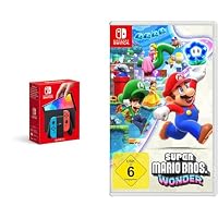 Nintendo Switch-Konsole (OLED-Modell) Neon-Rot/Neon-Blau + Super Mario Bros. Wonder Switch – Ansicht 1