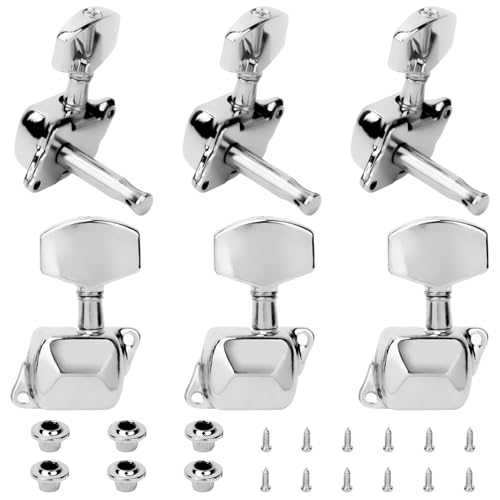 Gitarren Mechanik Knopf, 3R 3L Gitarren Stimmwirbel Tasten Mechaniken Knöpfe Gitarren Saiten Stimmwirbel Stimmgerät Tuning Pegs Mechanische Stimmwirbel für 6-Saitige Folk Akustikgitarre E-Gitarre